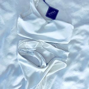 two-piece zaful white swimsuit